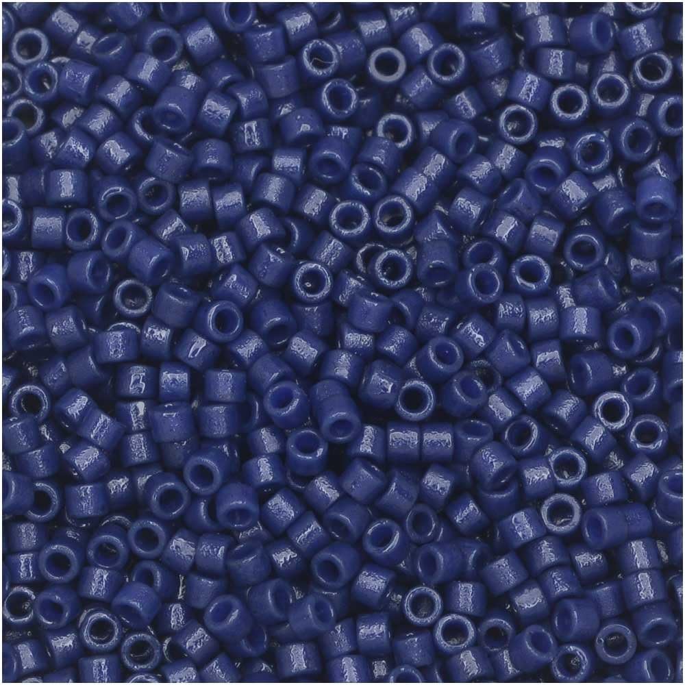 Miyuki Delica Seed Beads, 11/0 Size, 50 GMS, #2143 Duracoat Navy Blue Mat Dyed