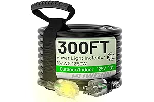 300 FT 16/3 Black Extension Cord, Waterproof, Cold Weatherproof