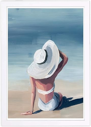 Wynwood Studio Impresiones artísticas enmarcadas de moda y glamour para pared, traje de baño con texto en inglés "Sun Kissed", decoración del hogar,