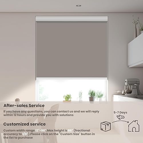 Miniatura 2 de BERISSA Persianas enrollables opacas sin cordones para oscurecer la habitación, con cenefa de casete, persianas de ventana opacas para hogar,