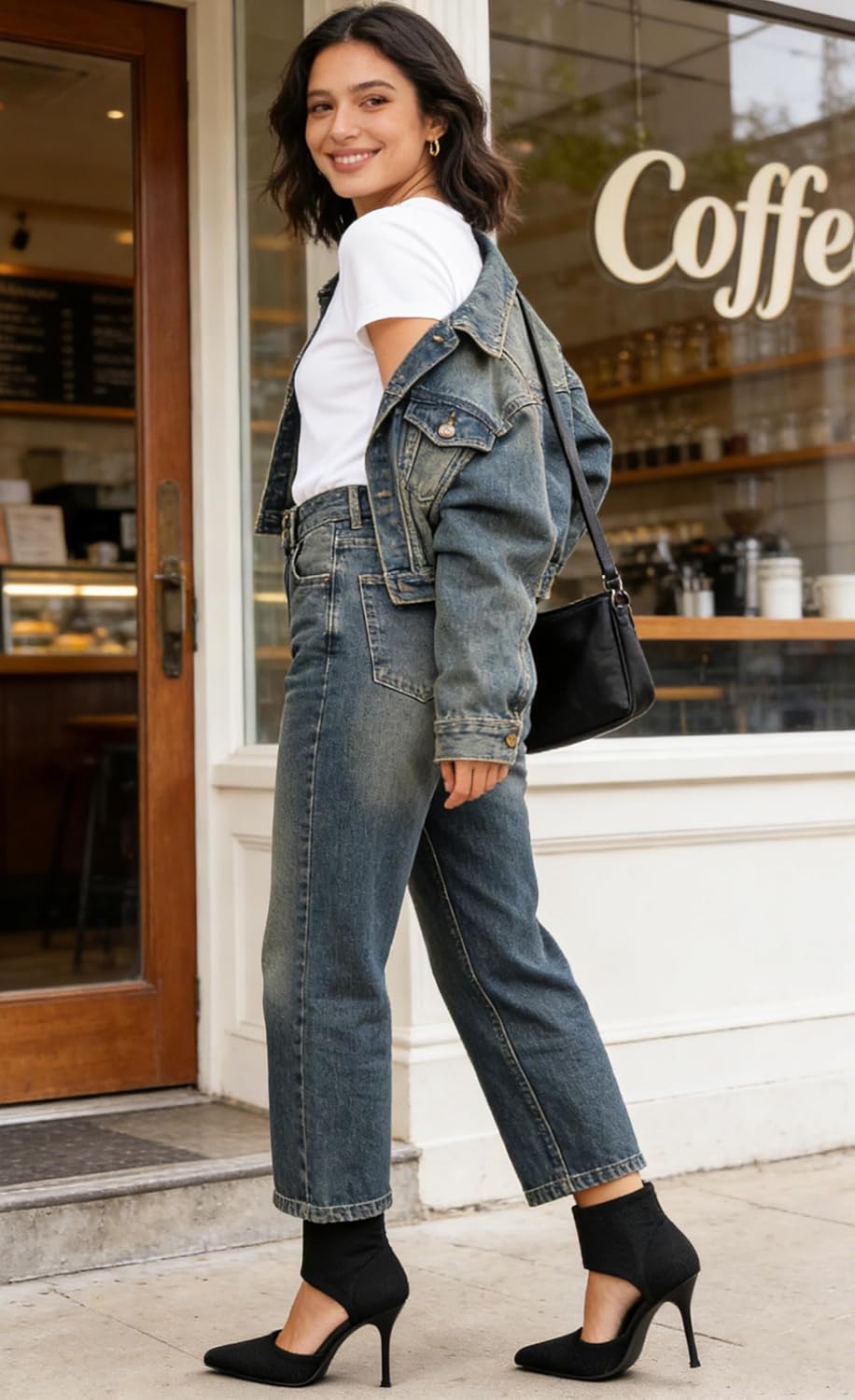 Sexy Black Heels Pumps for Women 3.7 Inches Closed Toe Stiletto Heel Knit Sandals Pointed Toe Stretchy Sock-Like Elastic Sandal Booties for Summer Slip On Comfortable Women Dress Shoes - Image 5