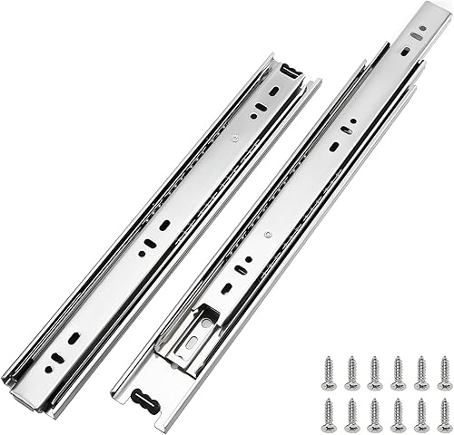 Miniatura 20 de LONTAN - Deslizadores de cajón de cierre suave de 24 pulgadas, 10 pares, resistentes, con rodamientos de bolas, deslizadores de extensión completa