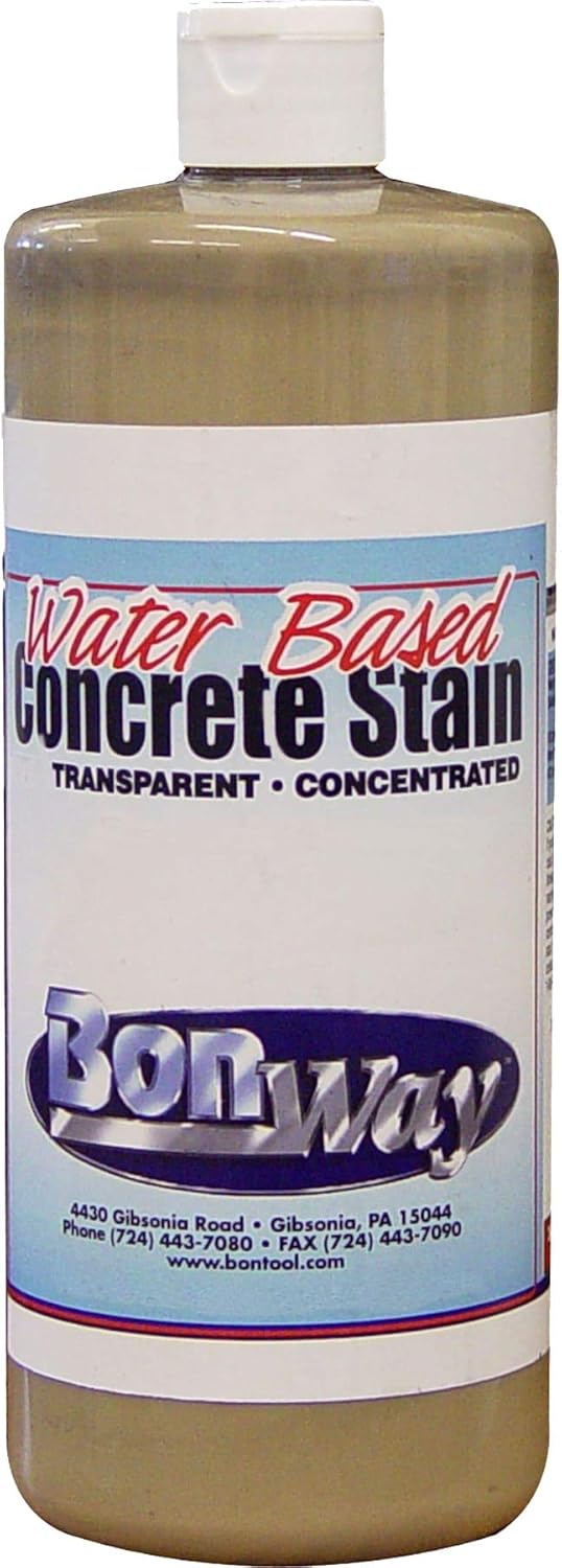 BonWay 32-810 1-Quart Transparent Water Based Concrete Stain, Amber