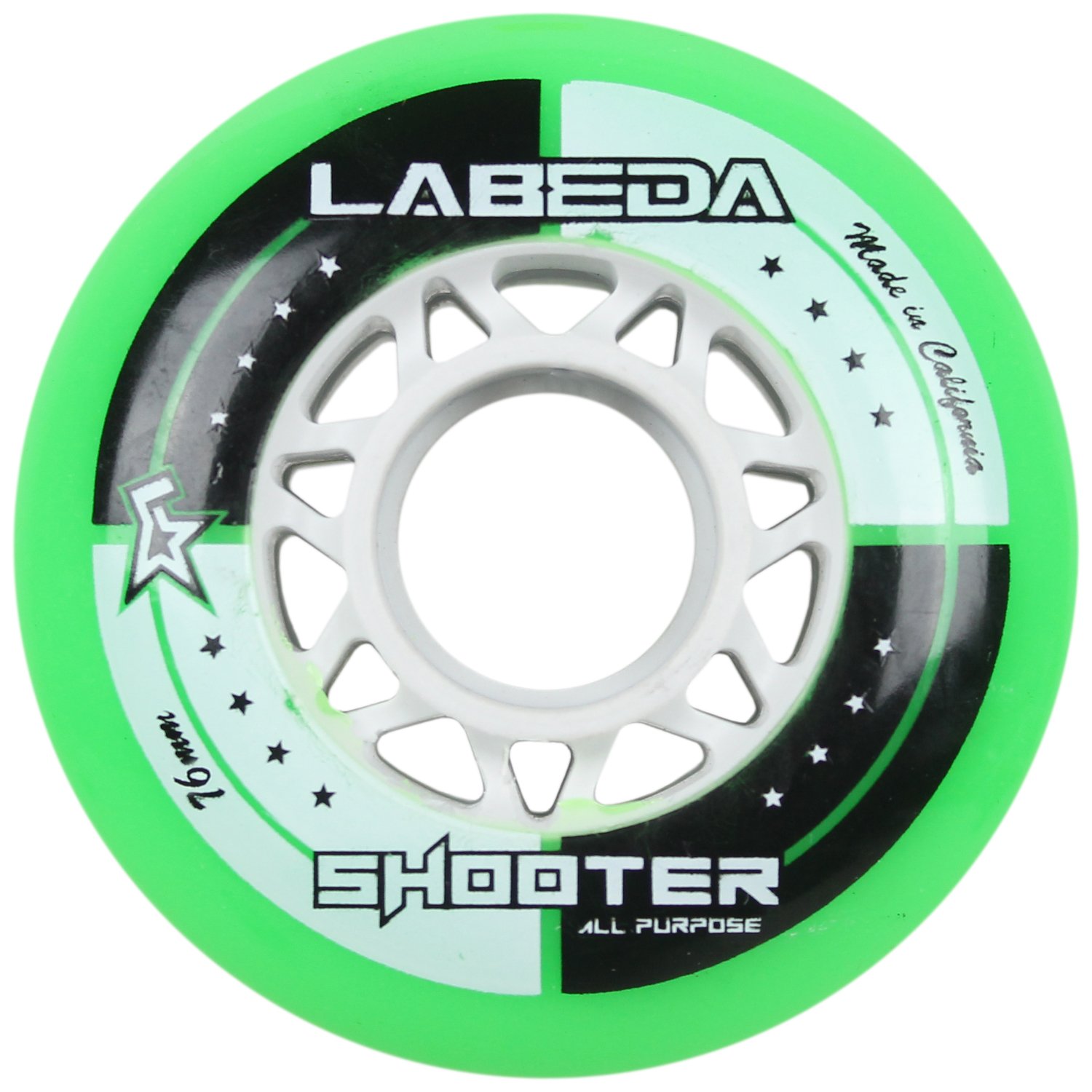 Labeda Wheels Inline Roller Hockey Shooter All Purpose Green 76mm 83A x1