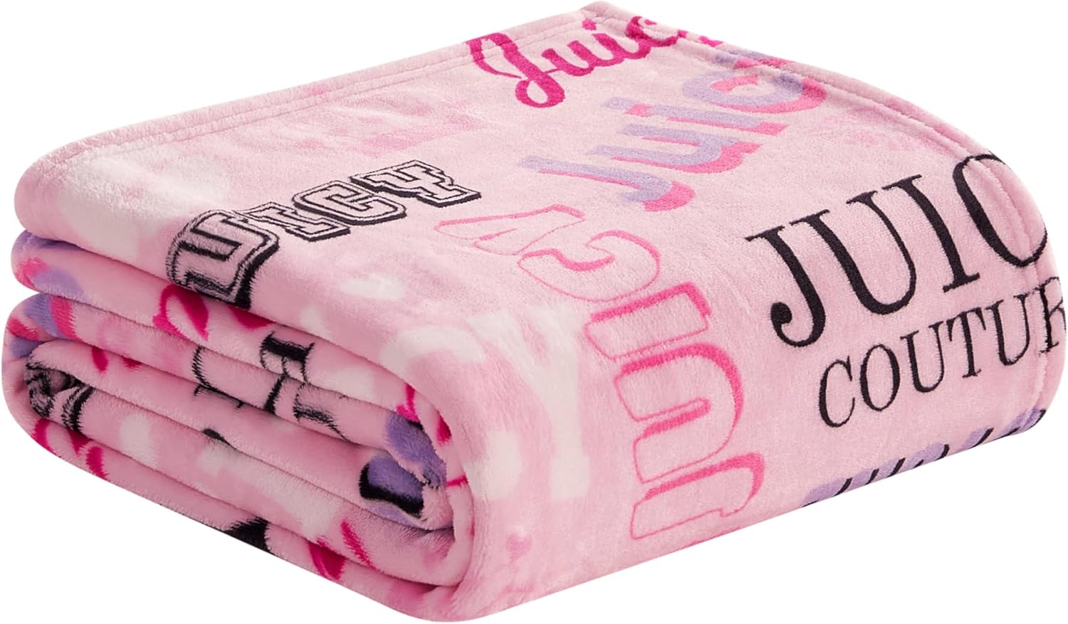 Juicy Couture Icon Collage 50" x 70" Plush Throw Blanket, Pink - Decorative Blankets for Sofas, Throws for Chairs, and Beds - Image 6