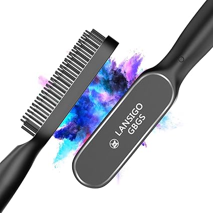Amazon Lansigogbgs ヘアアイロン ヘアブラシ へああいろん ストレート 25秒間急速加熱 3d設計火傷防止 痛くないブラシ 男女兼用ブラック 海外対応 Pse認証済 3年安心保証 Lansigogbgs ヘアアイロン 通販