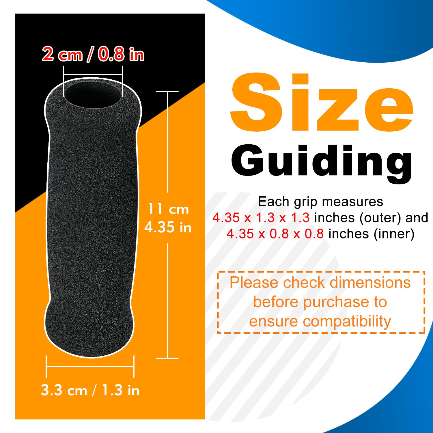 Replace Cane Grips - Premium Foam Hand Covers -2