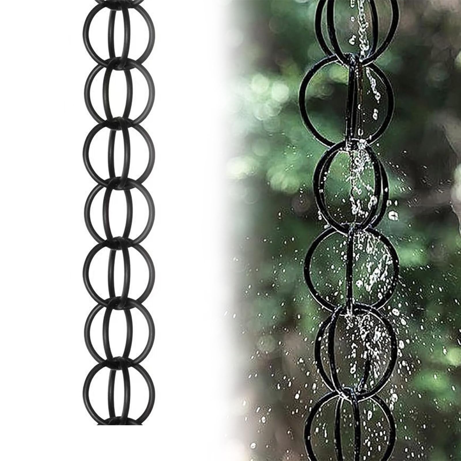 UZAMIRLEX Rain Chain, Rain Chain Aluminum With Gutter Adapter Downspout Substitute Multiple Sizes(5m/16.5ft)