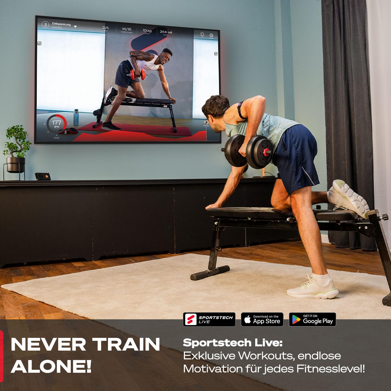 Sportstech 2in1 innovative Hanteln AH150 | Kurzhanteln & Langhantel | Hanteln Set mit 20/30/40kg | Hantelset verstellbar mit Sternverschluss + langes Verbindungsstück | Fitness für Männer & Frauen