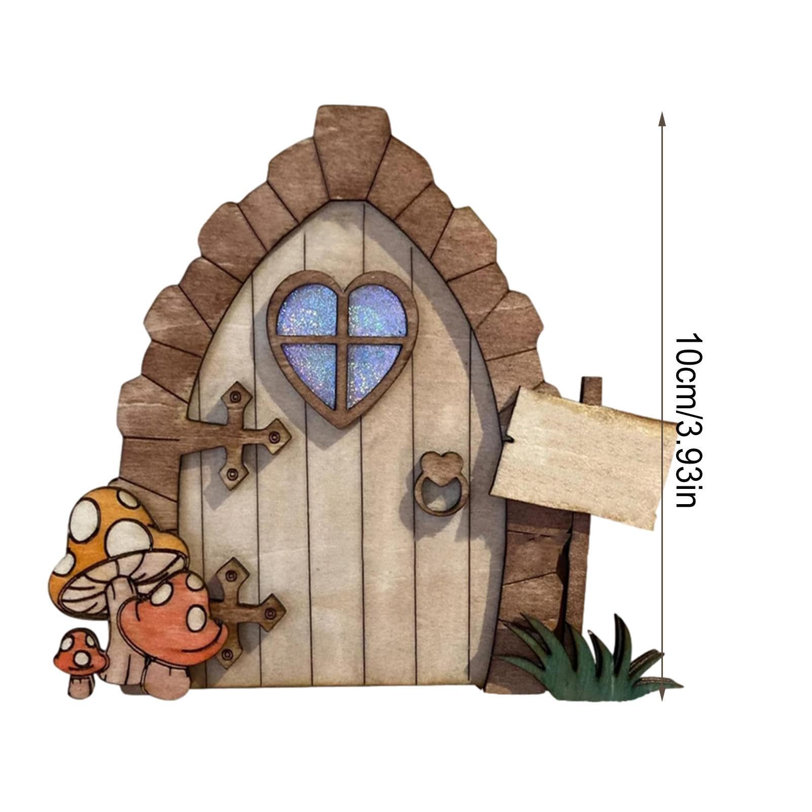 Porta Rossa In Miniatura Per Giardino Delle Fate, Decorazione Da Esterno Per Tronchi E Piante, Ornamento Fatato Per Prato, Regalo