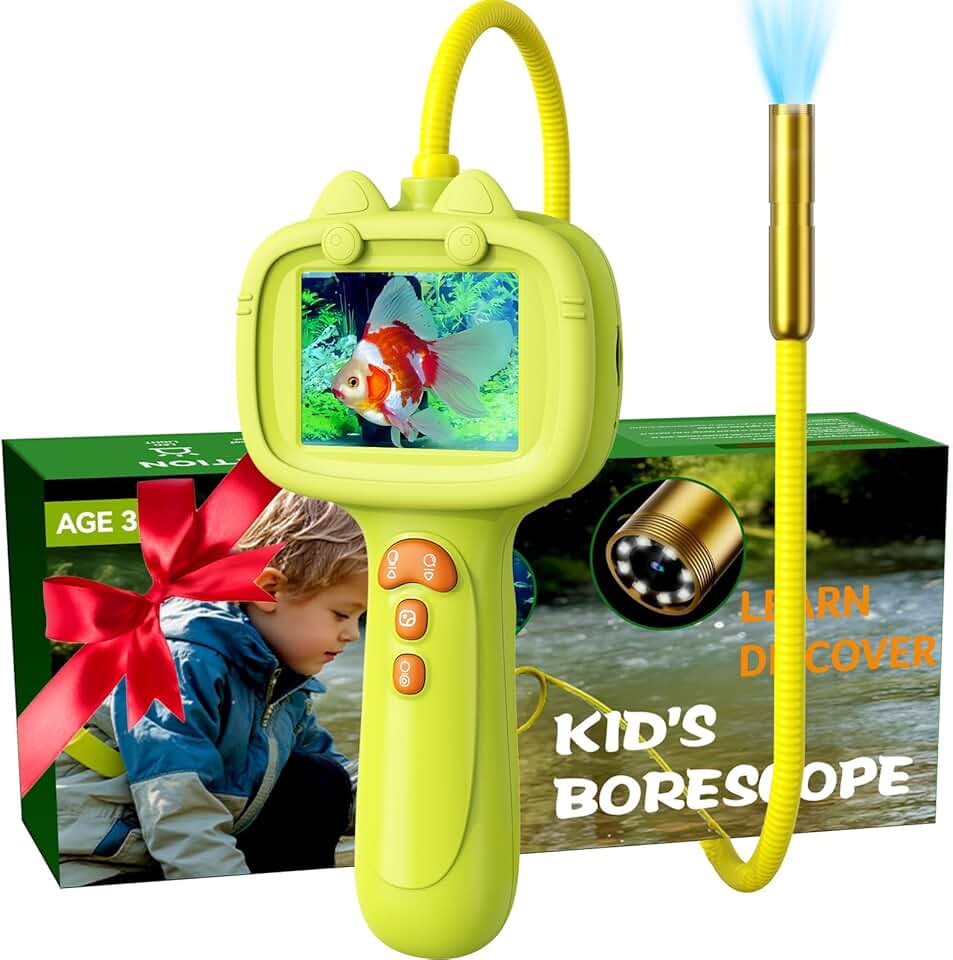 Daxiongmao Endoscope Camera for Children, 1080P Pädagogisches Wissenschafts-Erkundungsspielzeug Set,