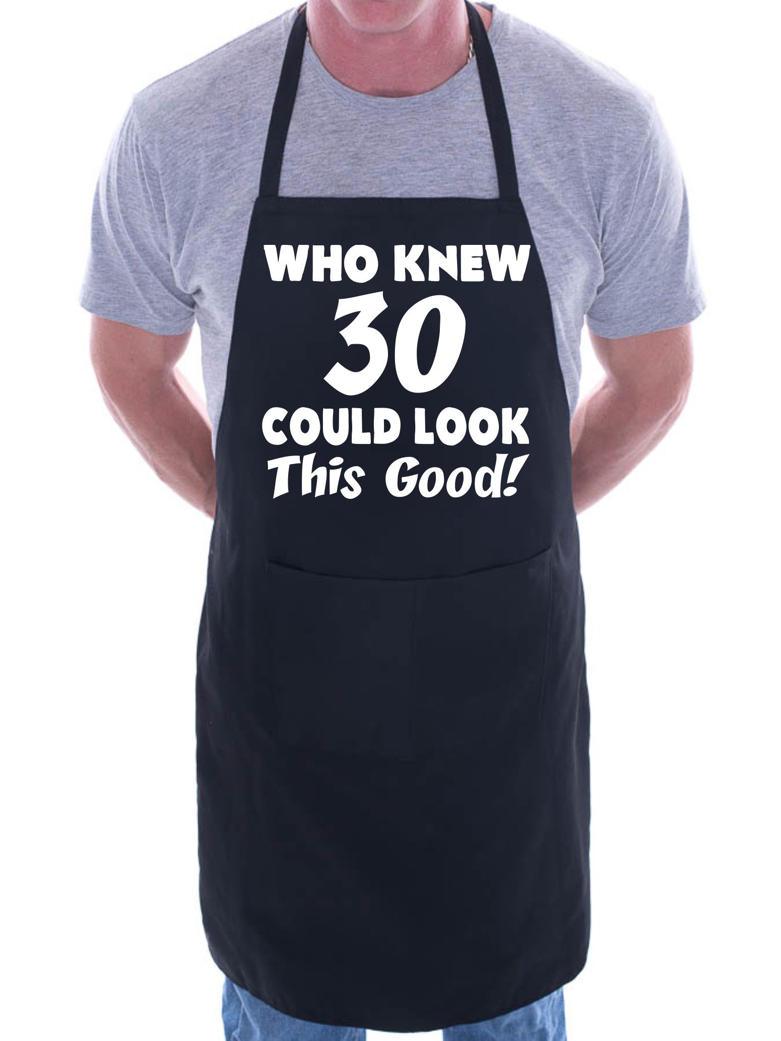 Print4U 30th Birthday Who Knew 30 BBQ Cooking Funny Novelty Apron Black