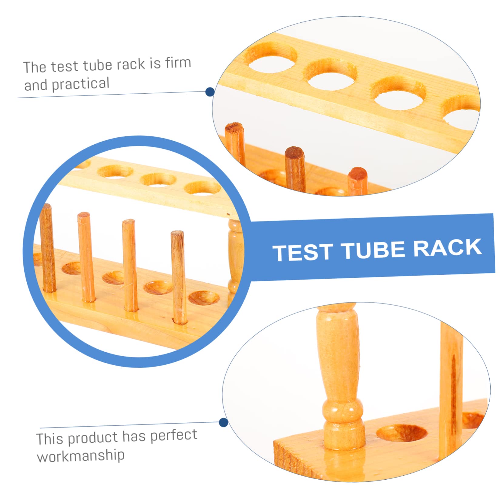 ULTECHNOVO 4piezas Soporte De Tubos De Ensayo De Madera Estante Para Laboratorio De Rack De Almacenamiento Para Experimentos Científicos