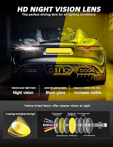 Miniatura 5 de Anti-Glare Night-Driving Glasses Fit-Over-Glasses Night Vision Glasses for Men Wrap-Around Glasses for Women