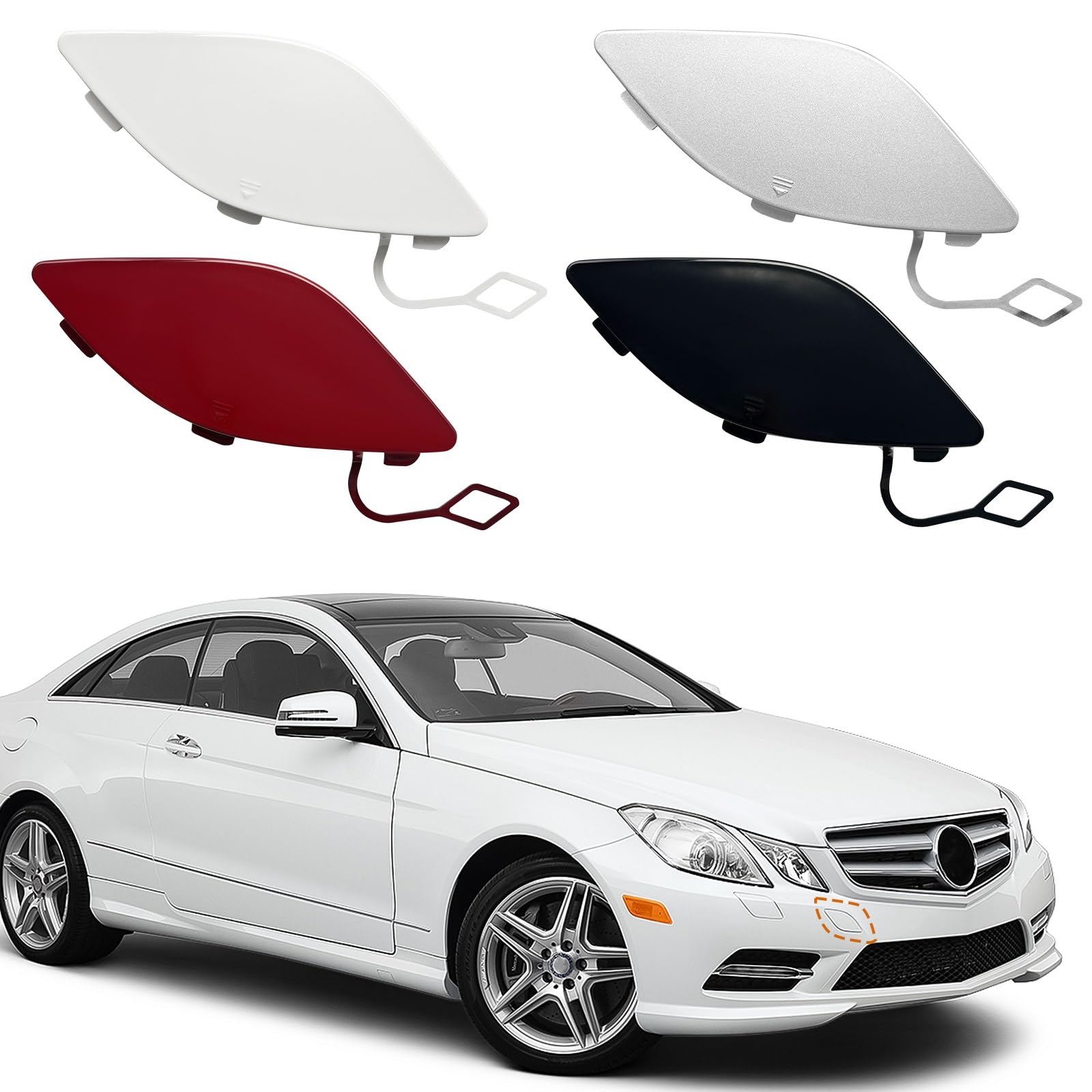 TOPUS Front Bumper Tow Hook Cover for Mercedes Benz E350 E500 E550 2010 2011 2012 2013 for Mercedes Benz E250 11 12 13 Towing Eye Cap Trailer Cover