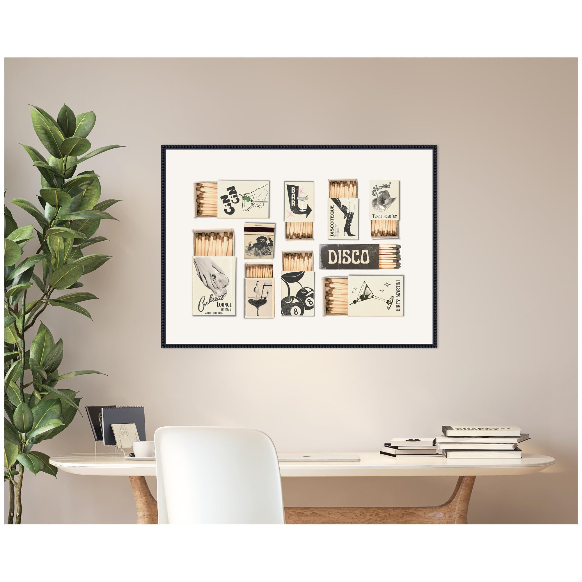 Amazon.com: Kate and Laurel Framed Canvas Wall Art Print Vintage