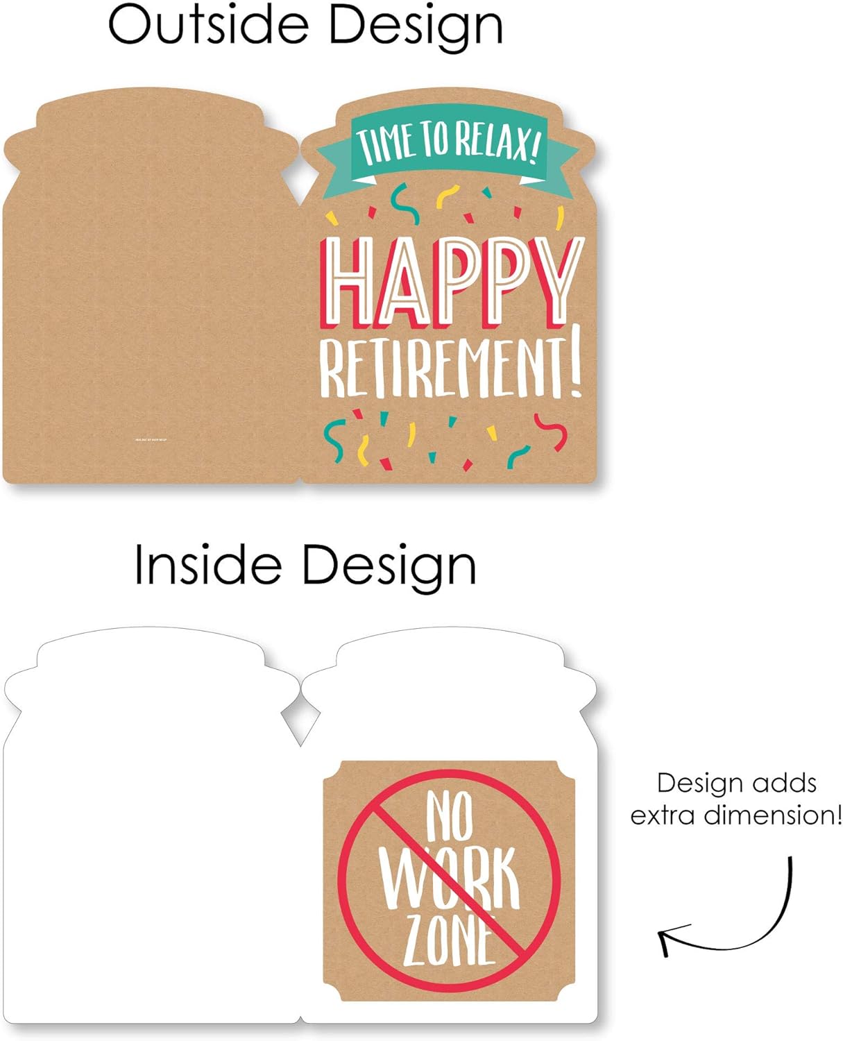 Big Dot of Happiness Retirement - Congratulations Giant Greeting Card - Big Shaped Jumborific Card - 16.5 x 22 inches