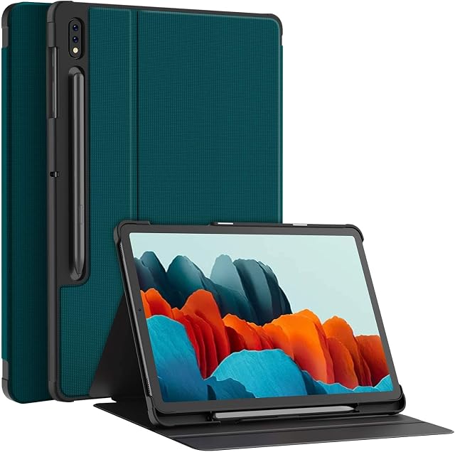 Soke Case For Samsung Galaxy Tab S8 11 Inch 2022 /Tab S7 11 Inch 2020, Premium TPU Back Shockproof Case With Pencil Holder, Folio Flip Magnet Smart Cover Support Auto Wake/Sleep, Teal