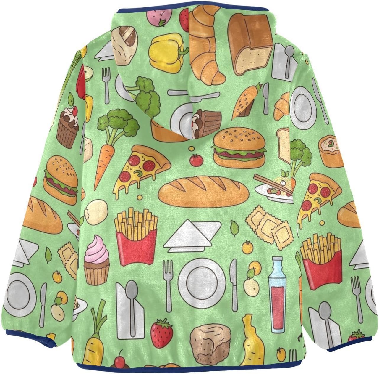GuoChe Cute Food Pattern Zip Up Jacket Plush Lined Baby Coat