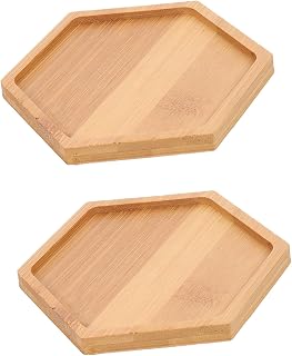 LIFKOME 2pcs Hexagonal Coaster Bottom Embryo DIY Making Crafts DIY Tray Creative Cup Mat Materials Fillable Mosaic Tray
