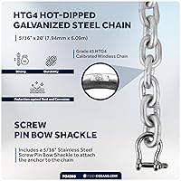 Vista 4 de Five Oceans Cadena y cadena de anclaje de molinete, cuerda de anclaje empalmada a mano y kit de cadena, cuerda de nailon de 3 hebras, cadena