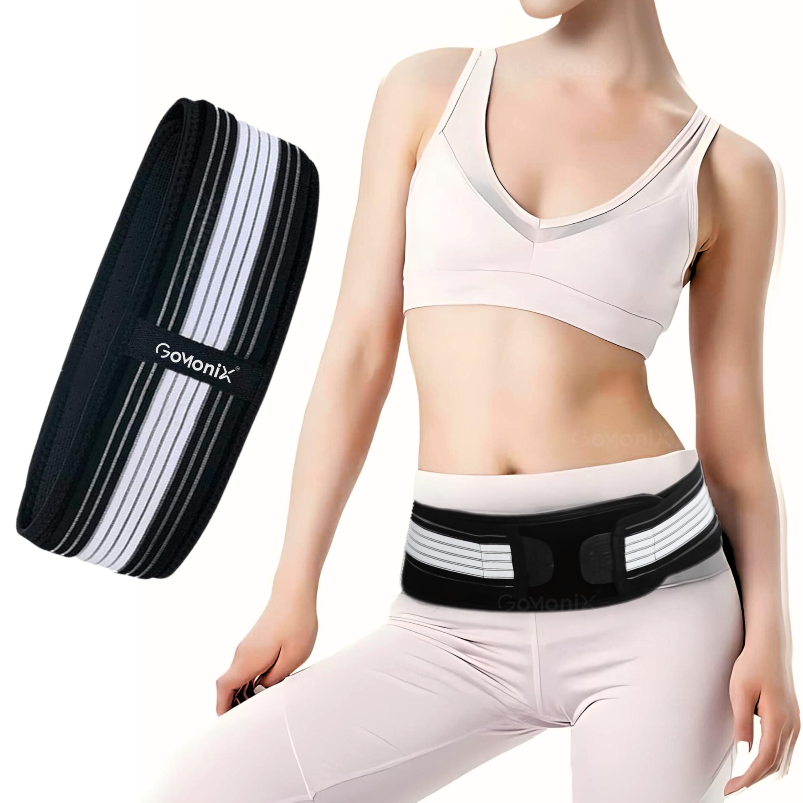 GoMoniX® Sacroiliac SI Joint Hip Belt - Sciatica Pain Relief Belt, Hip Belt for Back Pain, Adjustable Sciatica Belt, Ergonomic Back Pain Relief Belt for Lower Back Support and Comfort (B0CTG5VW8N) Amazon Price History, Amazon Price Tracker