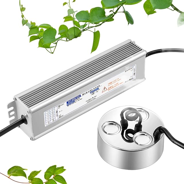 Mxmoonant Fog Maker 3 Head Ultrasonic Mist Maker 900ml/H Fog Humidifier 60W, No LED for Water Feature, Gardening, Landscaping etc. (3-head*1)