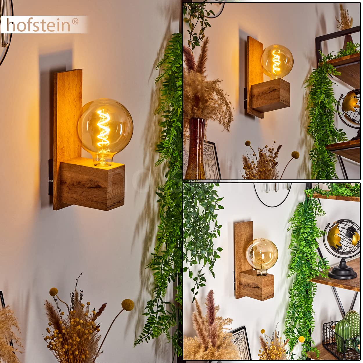 Lampada Da Parete Koppom Stile Vintage - Metallica Marrone Ruggine/Bianco, Paralume Regolabile