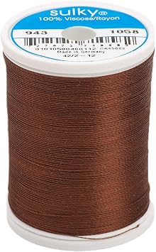 Sulky Of America 268d 40wt 2-Ply Rayon Thread, 850 yd, Tawny Brown