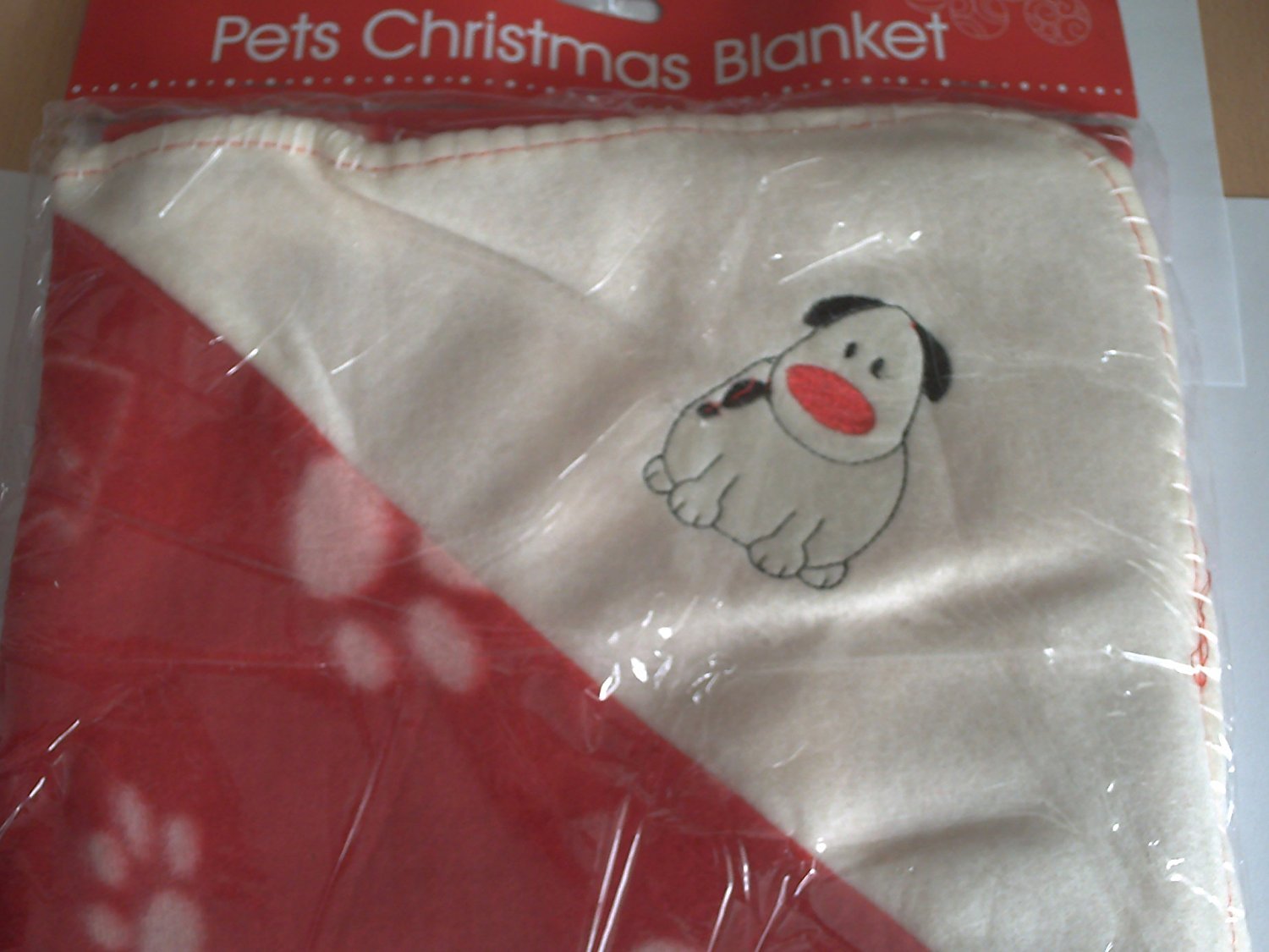 Christmas Dog Blanket Red 76 x 80 cm approx