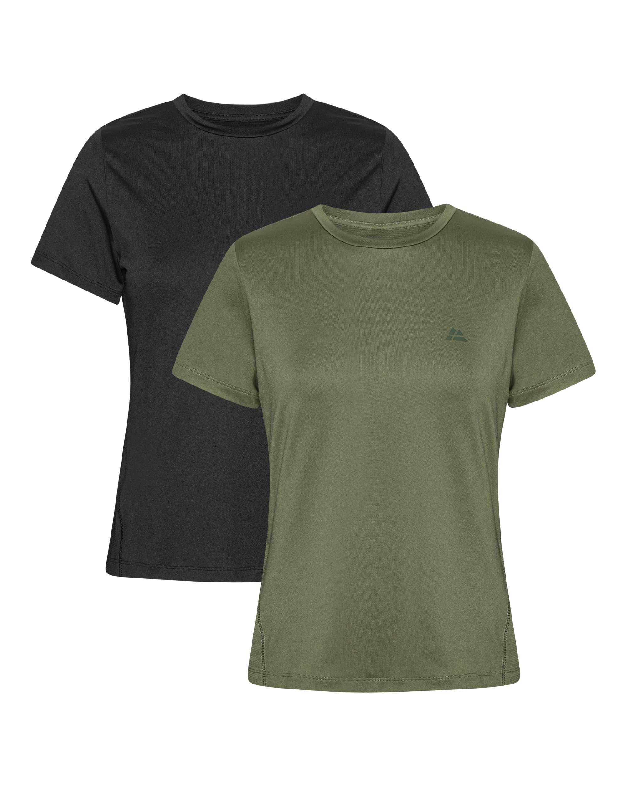 DANISH ENDURANCE Sportshirt Damen, Leicht & Atmungsaktiv, 1er & 2er Pack | Sport Oberteil, Leicht & Atmungsaktiv mit Meshnetz, Feuchtigkeitsableitend für Fitness, Yoga & Laufen