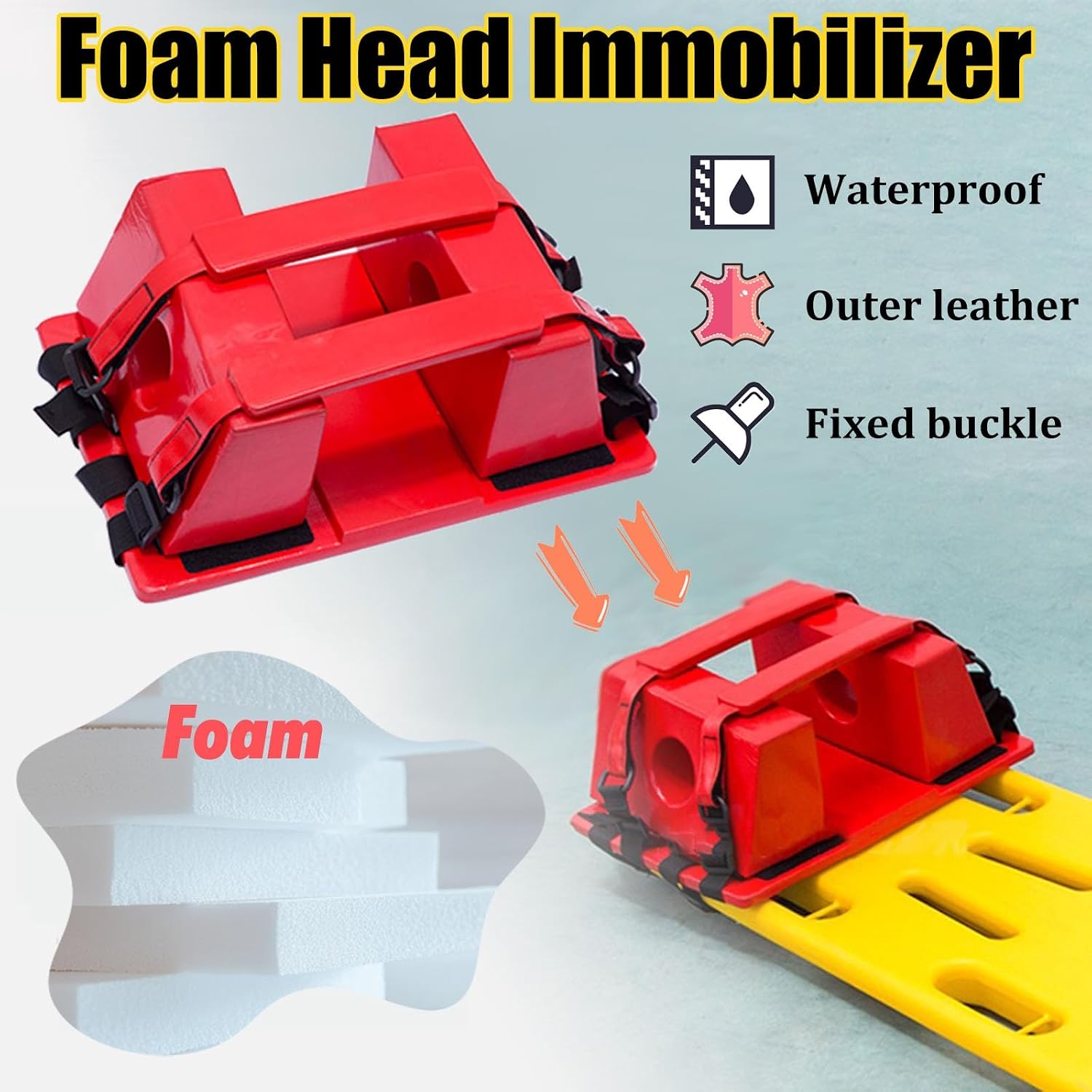 Lightweight Water Rescue Stretchers for EMS & First Responders - Buoyant Full-Body Gurney with Head & Backboard Immobilizer for Emergency Assistance