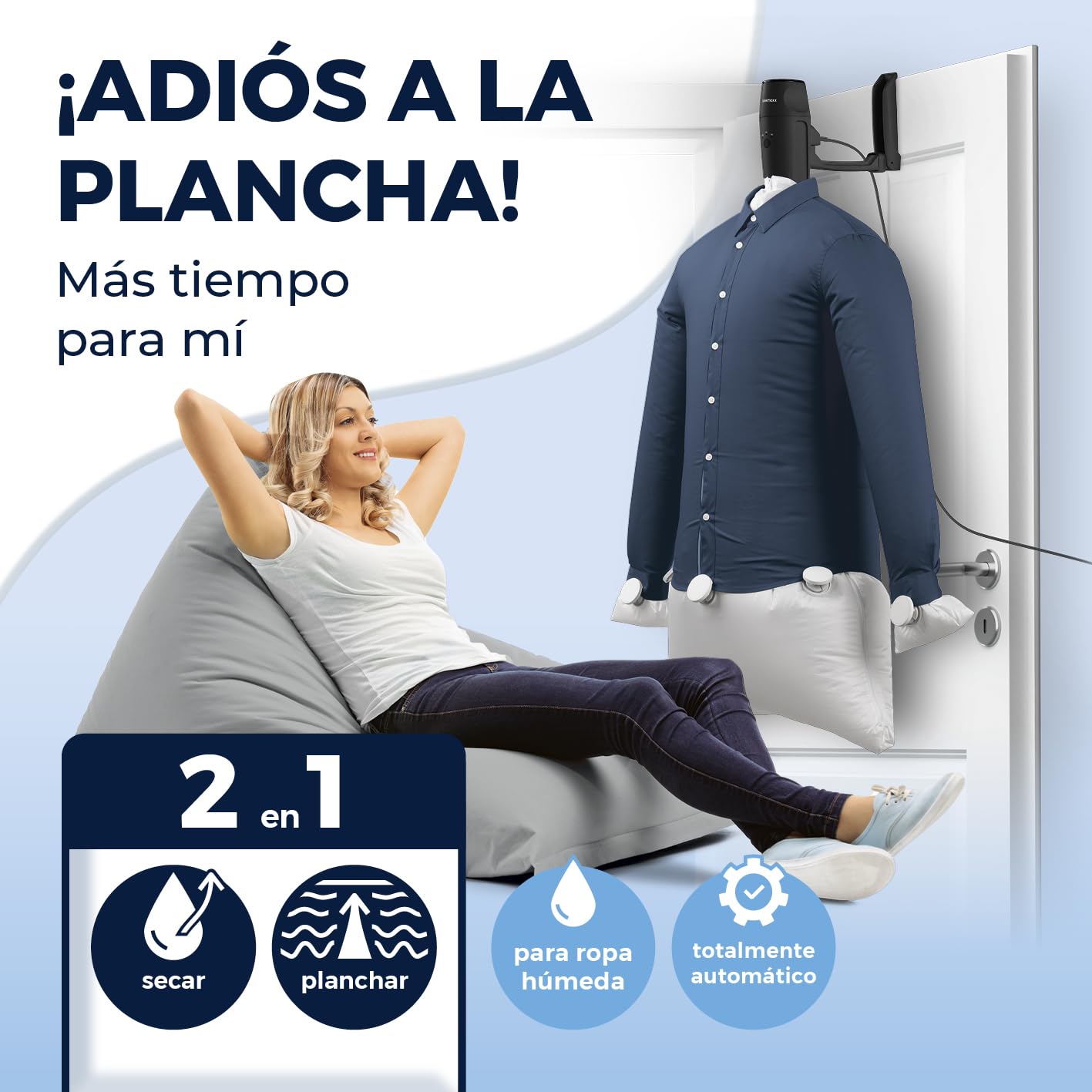 CLEANmaxx Planchado automático de camisas PRO | Sostituisce il ferro da stiro, l'asse da stiro e la vaporiera | Apparecchio per la stiratura di camicie, camicette e T-shirt | Innovativo ed efficiente