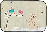 Vista 92 de Caroline's Treasures BB2508DDM - Tapete de secado de platos de perro de montaña bernés con regalos de Navidad entre amigos, tapete absorbente