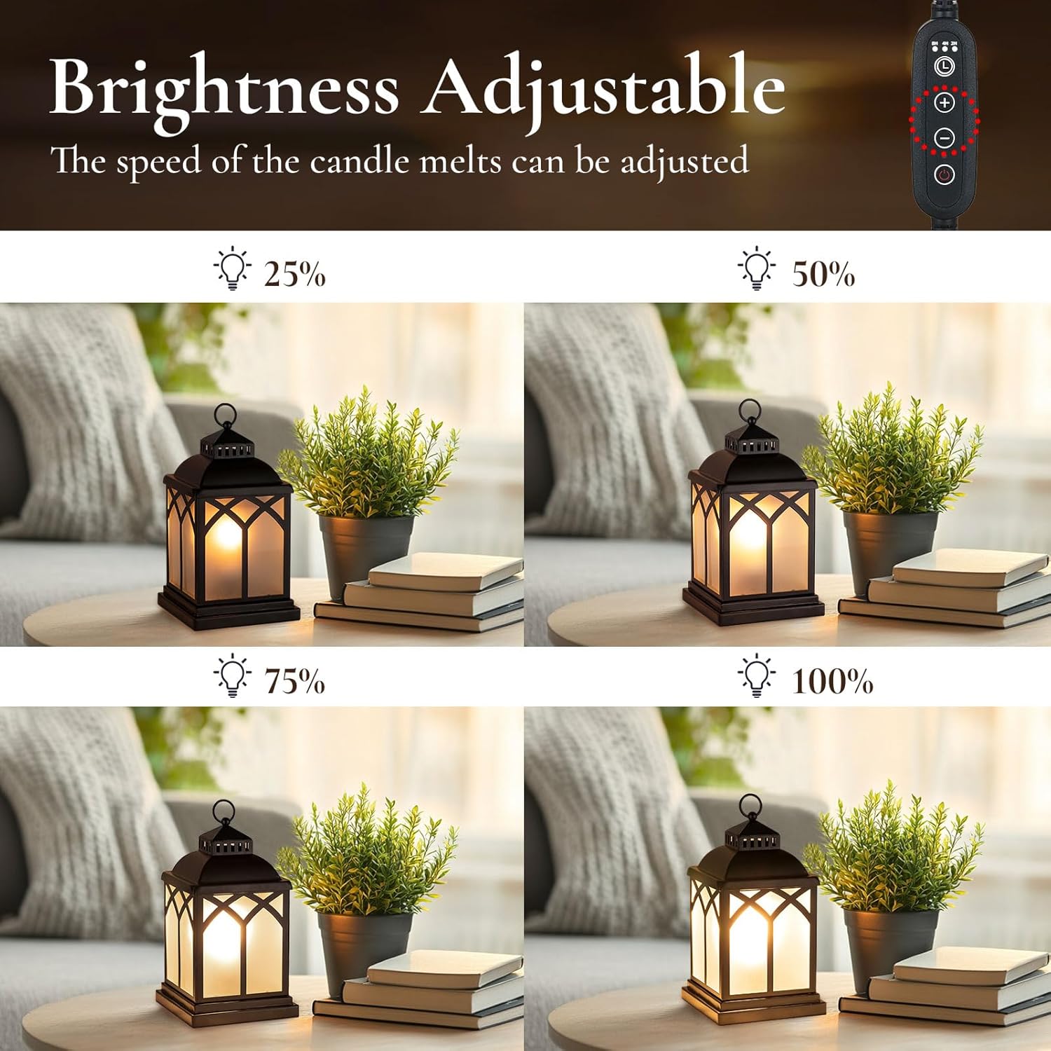 Wax Melt Warmer with Timer: Electric Lantern Candle Warmer for Scented Wax Black Tart Burner with Lid for Fireplace Kitchen Decor Modern