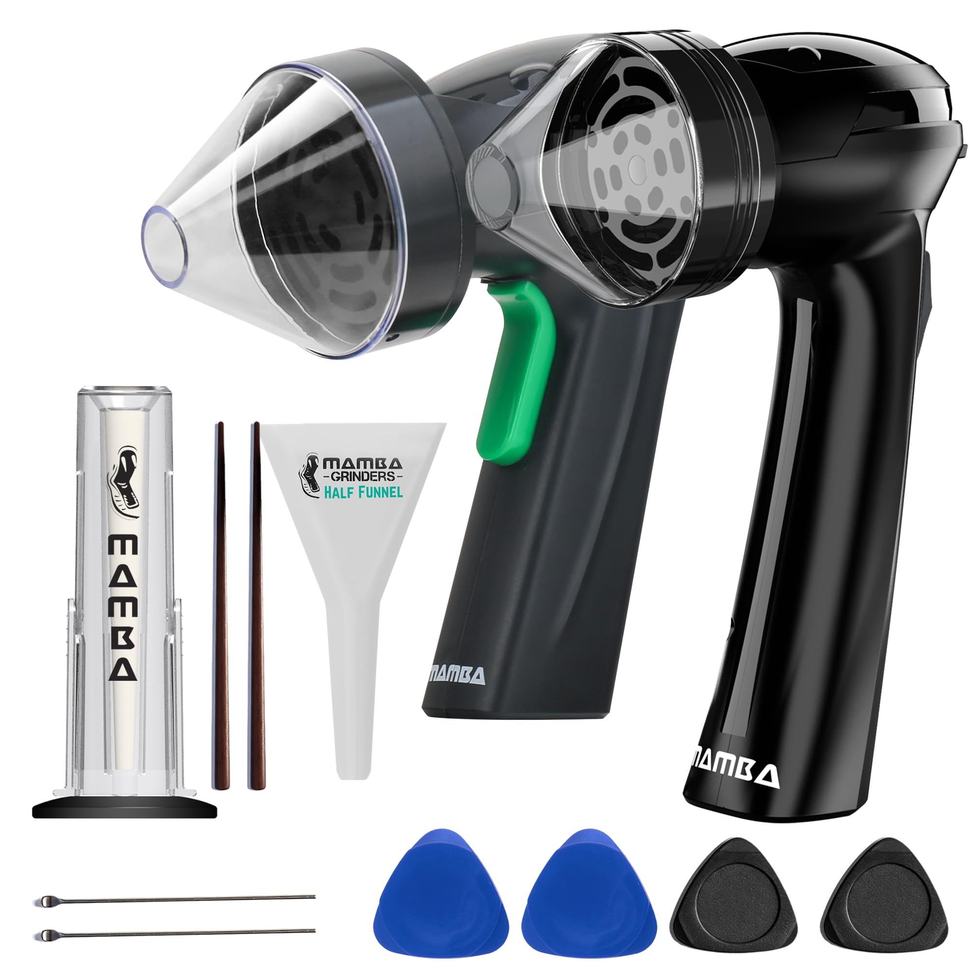 Mamba Grinder elektrischer Pollen Crusher Schwarz bis 1g, USB und Mamba Grinder Monster elektrische Gewürzmühle, USB-aufladbar