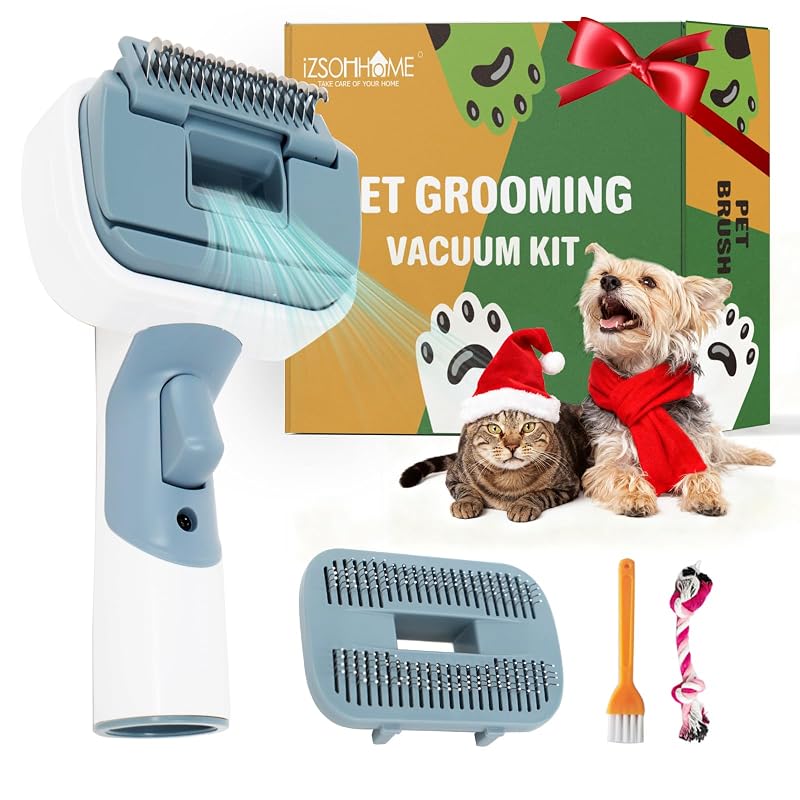 Escova para cães e gatos com pente a vácuo e 3 cabeças IZSOHHOME, 32 mm e 35 mm