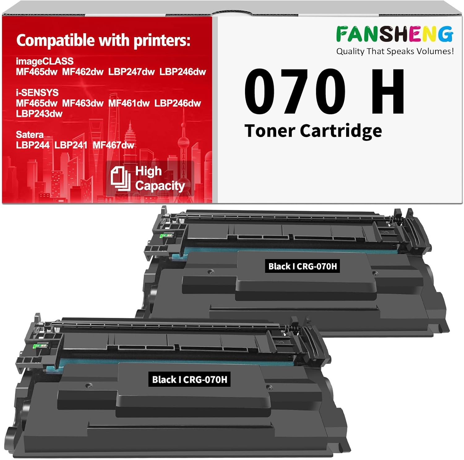 070H Toner Cartridge 5640C001 Replacement for Canon 070H 070 Work with ImageCLASS MF460 MF462dw MF465dw LBP240 LBP246dw LBP247dw Printers High Capacity 10200 Pages (Black x 2)