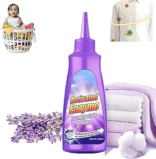 120ml Active Enzyme Stain Remover, Active Enzyme Laundry Stain Remover, White Shirt Guardian, Lazy Laundry artifact, Garment Stubborn Stain Cleaner Oil Remover, Clothes Oil Stains Remover (1pcs)