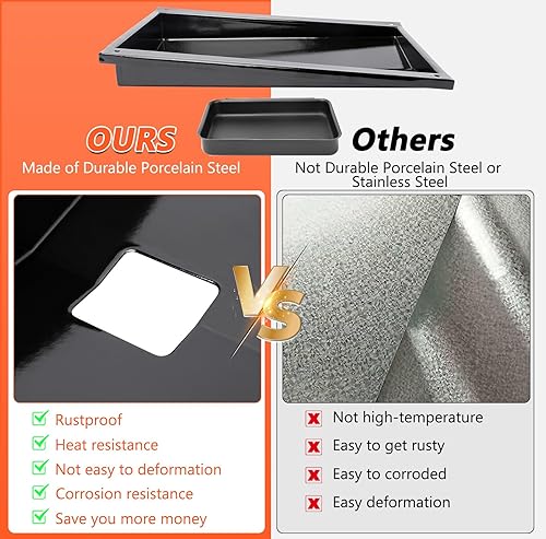 Miniatura 4 de QuliMetal Bandeja de grasa con bandeja de captura para parrillas de gas Weber Genesis serie 300 (2011-2016), Genesis E310, Genesis E320 bandejas de