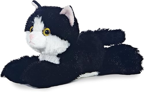 Aurora® - Adorable Mini Flopsie™ gatito Maynard™ - Animal de peluche, facilidad para jugar, compañero eterno - Negro, 8 pulgadas