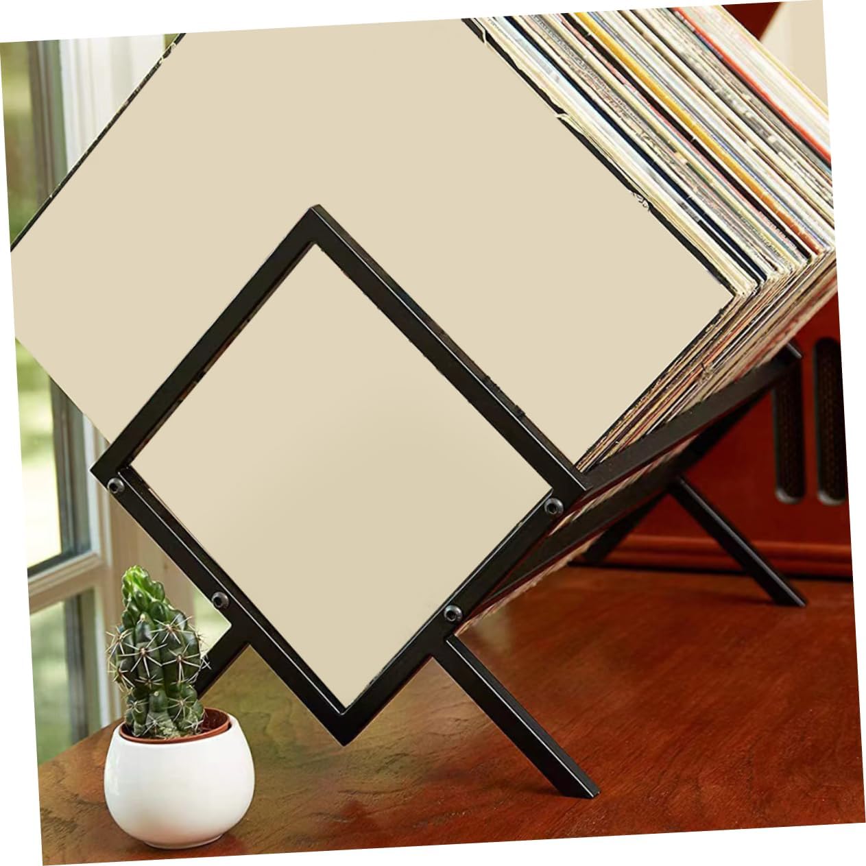 Desktop Iron Book Holder Multi-functional Magazine Rack for Records Books and Newspapers Stylish Home Storage for Small Spaces