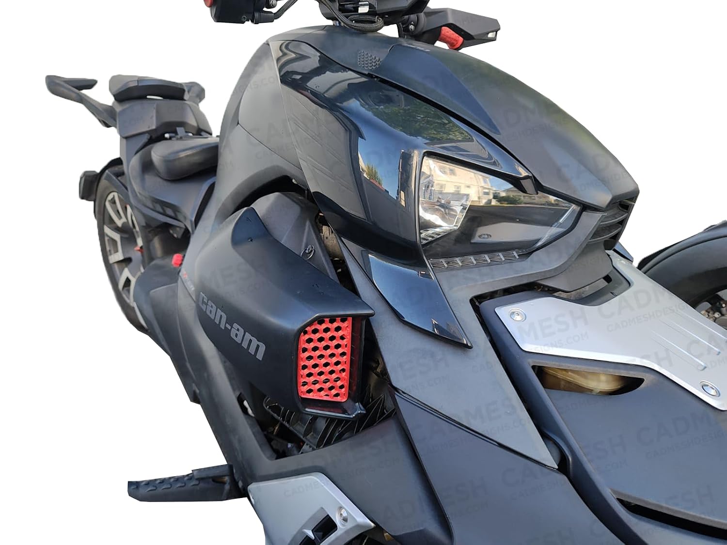 Air Intake Accents For Can-Am Ryker – Silver Engine Vent Covers With Pre-Filter | Fits Ryker 600, 900, Sport & Rally Models