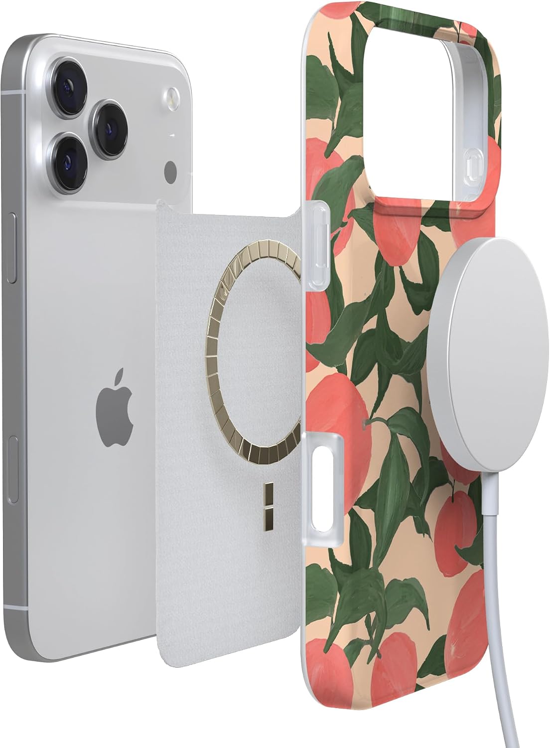 Casely iPhone 17 Pro Max Case | Feeling Peachy | Blush Vines | Compatible with MagSafe | Classic Ultra Slim Design