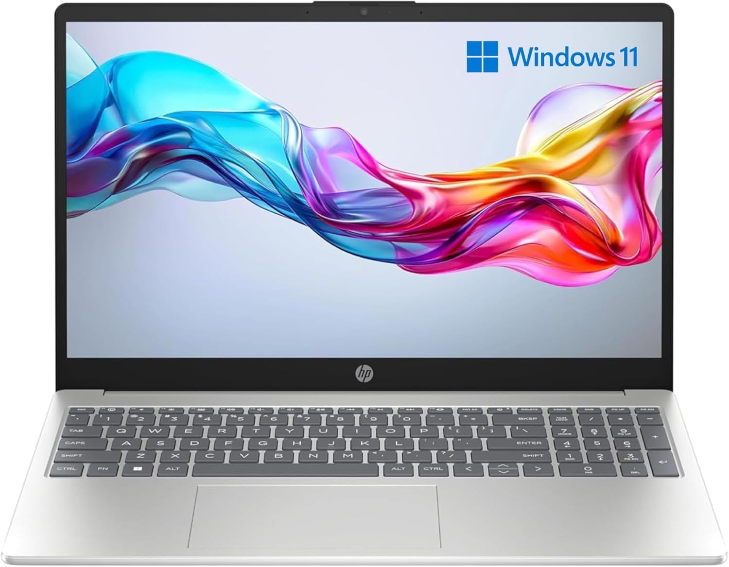 HP Laptop 15-fc0020sl, PC Portatile 15", Display 15.6" FHD Antiriflesso, Notebook, AMD Ryzen 3 7320U, 8GB RAM, 256GB SSD, AMD Radeon, Windows 11, Computer Portatile, Argento, QWERTY