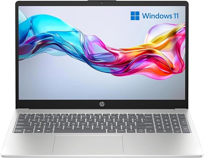 HP Laptop 15-fc0020sl, PC Portatile 15", Display 15.6" FHD Antiriflesso, Notebook, AMD Ryzen 3 7320U, 8GB RAM, 256GB SSD, AMD Radeon, Windows 11, Computer Portatile, Argento, QWERTY