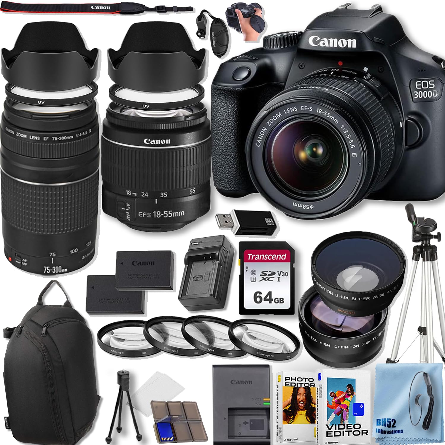 Amazon.com : Canon EOS 3000D/EOS Rebel T100 DSLR Camera with Canon