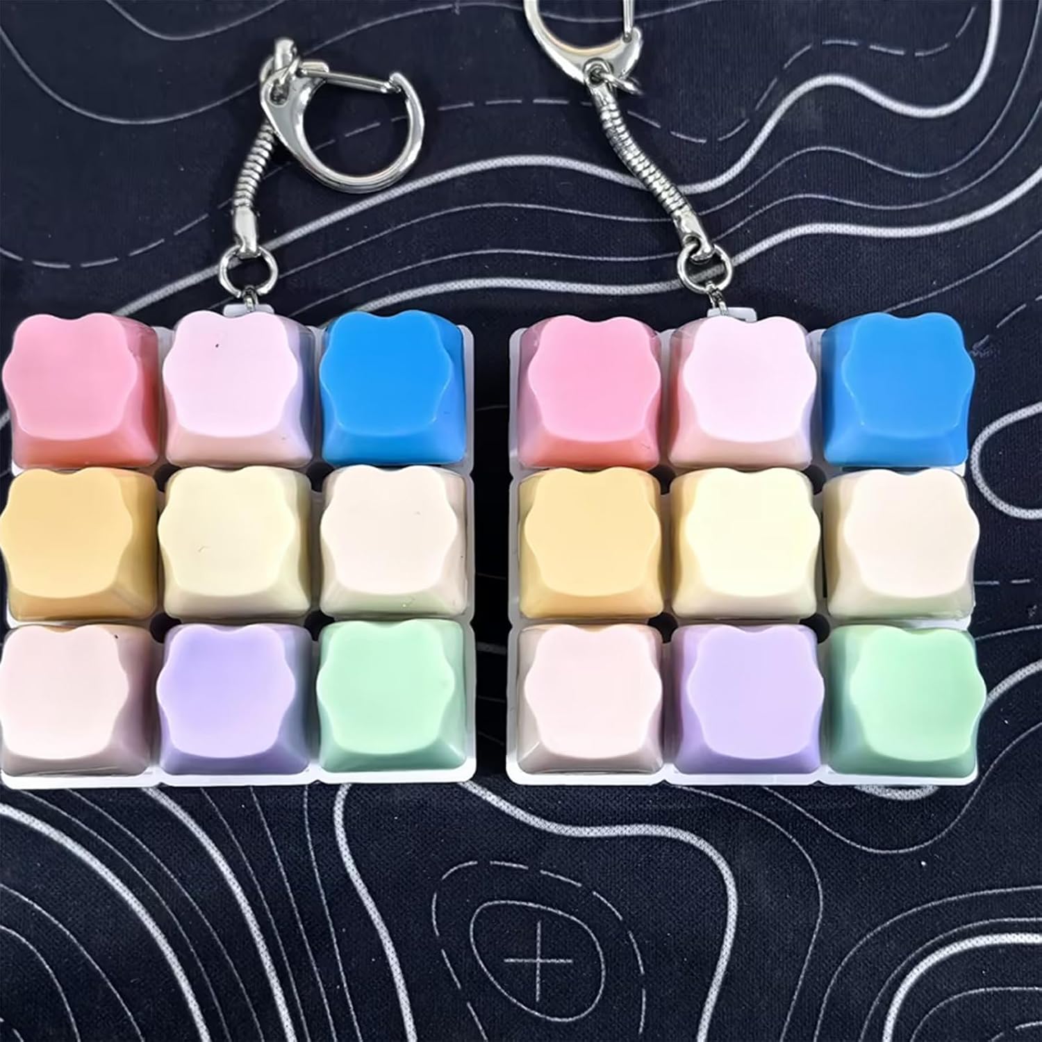 9 Keys Cute Keyboard Fidget (Colorful Catpaw)