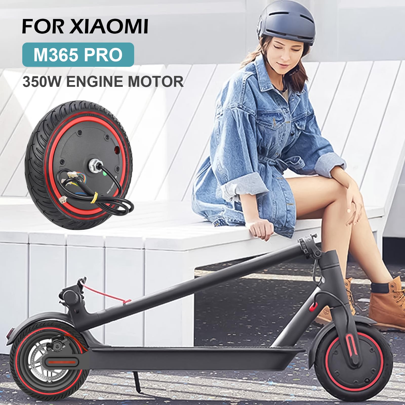 Scooter a Motore con pneumatici in gomma piena da 8,5 pollici per Xiaomi Pro 2 / M365 / M365 Pro / 1S Scooter Elettrico, pneumatici di ricambio da 8,5 pollici per E-Scooter