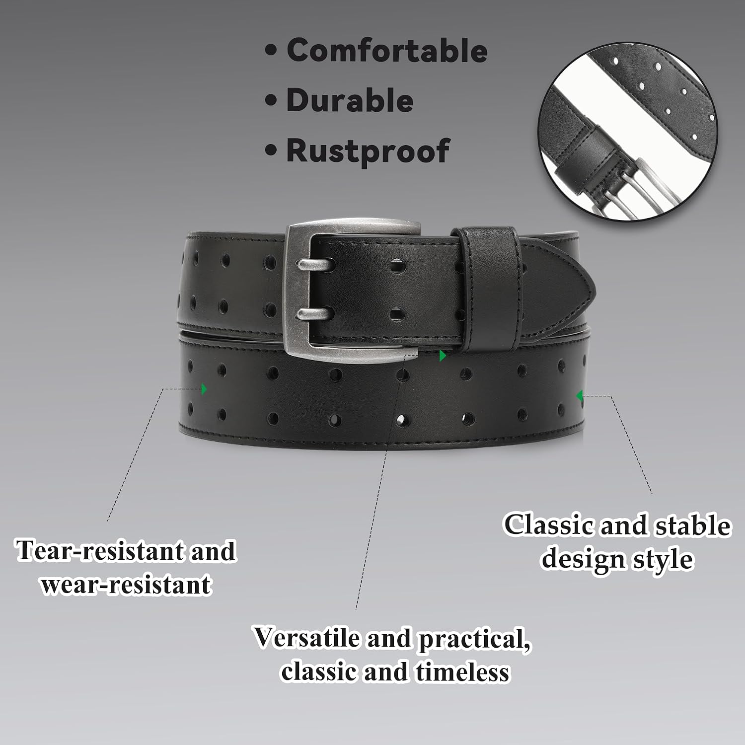 Big & Tall Belt for Mens 56"-80" Genuine Leather Belt Reinforced Strap Extra Long Belts for Casual Work Jean